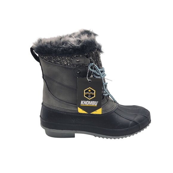 Khombu Kerigan Womens Winter Boots‎ Size 7.5M Black Gray Waterproof - Picture 1 of 11